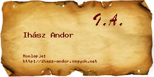 Ihász Andor névjegykártya